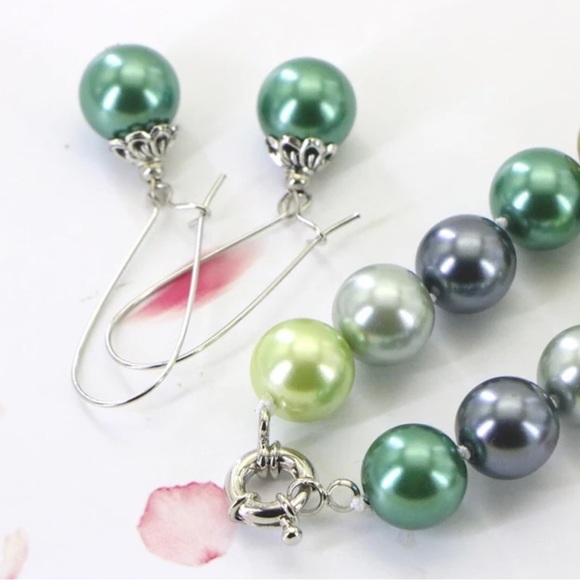 12mm Natural Multicolor Seashell Round Beads Necklace Chain Bracelet Set Girls - Picture 5 of 16